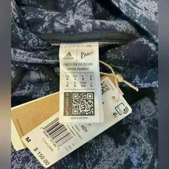 NWT adidas X Parley Pullover Hoodie and Sweatpants Unisex - Medium   Navy Blue - Picture 2 of 10